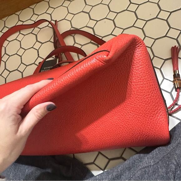 Gucci $1,980 Calfskin Large Bamboo Tassel Top Handle Tote w/ dust bag - Picture 12 of 13